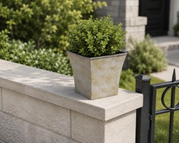 Recycled Plastic Indoor/Outdoor Square Pot Planter – Rustic Decorative Garden Accent (Color: Gray)