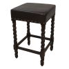 Black and Espresso Faux Leather Backless Bar & Counter Height Chair