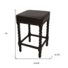 Black and Espresso Faux Leather Backless Bar & Counter Height Chair