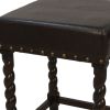 Black and Espresso Faux Leather Backless Bar & Counter Height Chair