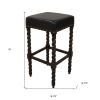 Black and Espresso Faux Leather Backless Bar & Counter Height Chair