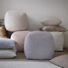 18" Polyester Cube Outdoor Pouf Ottoman – Modern Indoor/Outdoor Accent