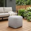 18" Polyester Cube Outdoor Pouf Ottoman – Modern Indoor/Outdoor Accent