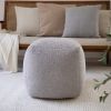 18" Polyester Cube Outdoor Pouf Ottoman – Modern Indoor/Outdoor Accent