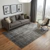 Gray & Black Abstract Power Loom Area Rug – Modern Contemporary Accent | Multiple Sizes