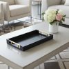 16" Faux Shagreen Serving Tray With Gold Handles – Available in 6 Colors