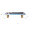 Blue & Natural Wood Agate Pattern Wall Mount Shelf (24" or 36")
