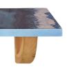 Blue & Natural Wood Agate Pattern Wall Mount Shelf (24" or 36")