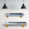 Blue & Natural Wood Agate Pattern Wall Mount Shelf (24" or 36")