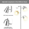 64" 3-Light LED Floor Lamp – Adjustable Shades with Foot Switch