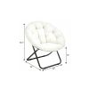 33" Faux Fur Folding Lounge Chair – Modern Tufted Saucer Accent Seating