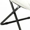 33" Faux Fur Folding Lounge Chair – Modern Tufted Saucer Accent Seating