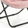 33" Faux Fur Folding Lounge Chair – Modern Tufted Saucer Accent Seating