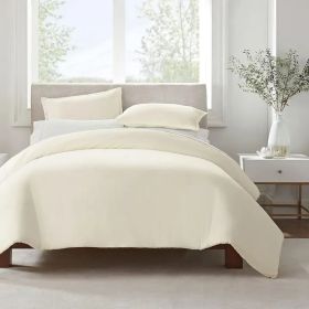 Serta Simply Clean Solid Duvet Cover King (Option: White)