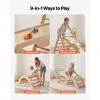 9-in-1 Pikler Triangle Climbing Set for Toddlers – Wooden Climber with Ramp, Arch, 2 Toy Cars & Washable Cushion
