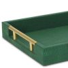 16" Faux Shagreen Serving Tray With Gold Handles – Available in 6 Colors