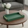 16" Faux Shagreen Serving Tray With Gold Handles – Available in 6 Colors