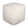 18" Polyester Cube Outdoor Pouf Ottoman – Modern Indoor/Outdoor Accent