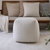 18" Polyester Cube Outdoor Pouf Ottoman – Modern Indoor/Outdoor Accent