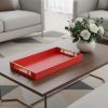 16" Faux Shagreen Serving Tray With Gold Handles – Available in 6 Colors