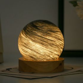 USB Fantasy Rainbow Planet Light Astronomical Ornaments Desktop Decorative Lights Art Crafts Wooden Case Gifts for Wedding Party (Ships From: China, Emitting Color: Curtain of Night)