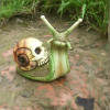 Resin Snail Skull Decorative Sculpture – Halloween & Gothic Garden Accent