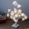 17.7" LED Rose Tree Table Lamp – Pink or White | USB Powered Decorative Accent