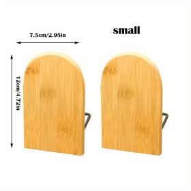 Renewable Bamboo Book Ends – Minimal Log‑Texture Desk & Shelf Organizers (Items: 2pcs Small)