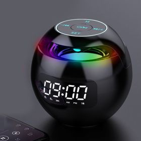 Wireless Portable Speaker With Clock Alarm & Human Body Induction, Color Atmosphere Light, Waterproof Small Speaker With Light Card (model: Induction Plate, Color: black)