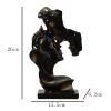 26cm Resin Couple Mask Statue – Kissing Lovers Romantic Desktop Art Decor