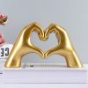 Nordic Heart Hands Resin Sculpture – Abstract Love Figurine