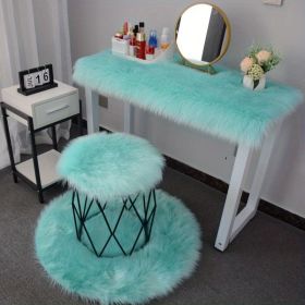 Soft Plush Faux Fur Area Rug – Modern Fluffy Accent Rug (Color: Light Blue, Size: 15.75*47.24inch)
