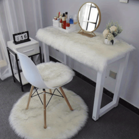 Soft Plush Faux Fur Area Rug – Modern Fluffy Accent Rug (Color: White Gray Tip, Size: 15.75*47.24inch)