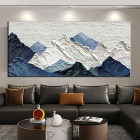Handmade Oil Painting Thick Texture Abstract Landscape Oil Painting Gorgeous Abstract Landscape 3D Wall Art on Canvas Serene Abstract Landscape 3D Lar (Style: 01, Size: 70x140cm)