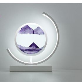 Quicksand LED Art Lamp – Modern Semicircle Motion Sculpture (Color: Touch Switch, Size: White And Purple)