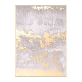 Abstract Canvas Handmade Oil Painting White Color Marble Vein on Canvas Poster Nordic Home Decor Wall Picture Bedroom Decoration (Size: 50x70cm)