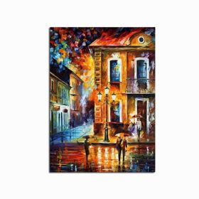 Abstract oil painting on canvas Handmade Modern Bright Color abstract painting colorful landscape Picture Home Wall Hotel decor (Size: 50x70cm)