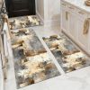 Three-piece kitchen rug set, non-slip and washable, abstract pattern kitchen hallway rug, soft and comfortable, suitable for sinks, floors, entrances