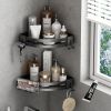 Shower Corner Shelf Caddy 2 Pack shower Organizer Corner No Drill Shower Storage Rust Proof Bathroom Corner Wall Shelf shampoo holder Silver