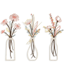 3 Pieces Metal Flowers Wall Arts - Rustic Farmhouse Style Décor Metal Wall Art Black Minimalist Flower Natural Themed Wall Decors for Home Bedroom Din