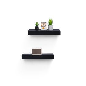 Floating Shelves 18.11" Wall Mounted Wood Shelves for Bathroom, Bedroom, Living Room, Kitchen (Main Color: Black, Main Material: MDF)