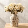 Ceramic Vintage Vase, 7 Inch Retro Ice Cracked Chinoiserie Floral Vase, Rustic Farmhouse Vases for Home Decor, Bookshelf, Office, Garden