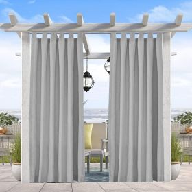 50inch Luxury Nylon Outdoor Curtains with Waterproof Velcro Closures. High-End Sunscreen Curtains for Patios, Balconies, and Patios. (Size: 50inch*108inch)