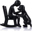 Man & Dog Memorial Figurine – Black or Sandstone | Sentimental Tribute Sculpture