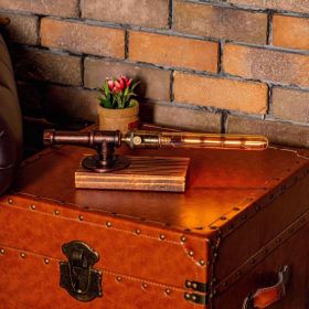 Echo Steampunk Handmade Vintage Adjustable Pipe Lamp (Color: Red Copper)