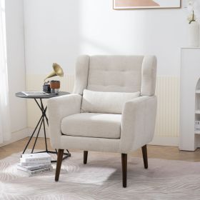 Modern Accent Chair Upholstered Foam Filled Living Room Chairs Comfy Reading Chair Mid Century Modern Chair with Chenille Fabric Lounge Arm Chairs Arm (Color: As Pic)