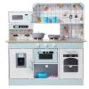 Play Kitchen for Kids, Wooden Toy Kitchen Set with Lights and Sounds, Toddler Kitchen with Ice Maker, Oven, Sink, Microwaves