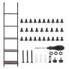 Ladder Shelf, 5-Tier Bookshelf 15.6x11.8in, Open Wall-Mounted Ladder Shelf with Metal Frame