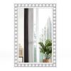 24 x 36 Inches Rustic Wall Mirror with Solid Wood Frame for Living Room  Bedroom