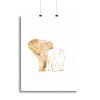 White Gold Elephants Canvas Print or Poster